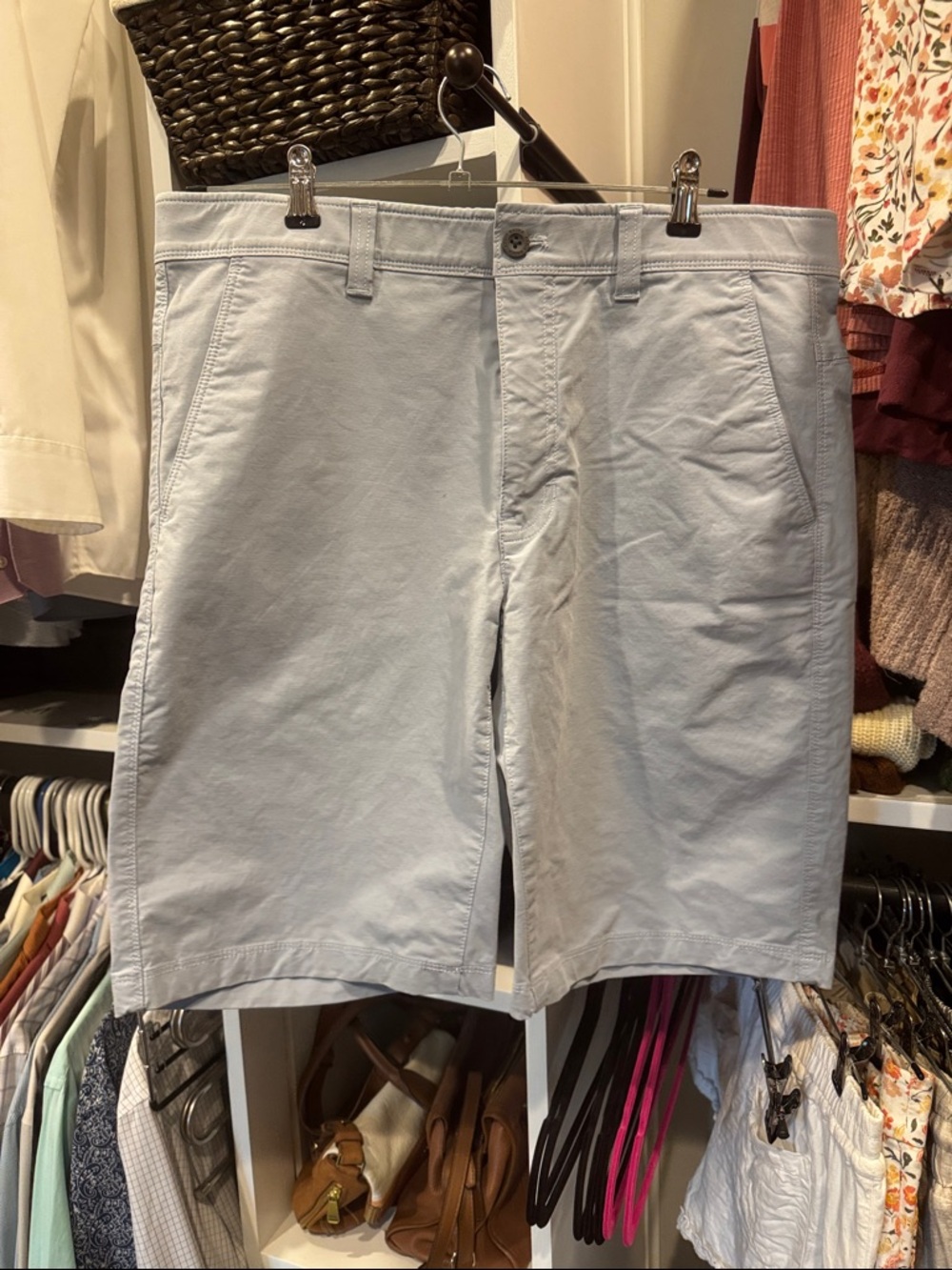 Eddie Bauer Pale Blue Flat Front Chino Shorts
